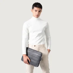 The Baxter Black Leather Laptop Sleeve