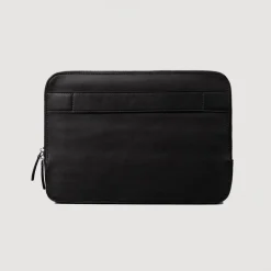 The Baxter Black Leather Laptop Sleeve