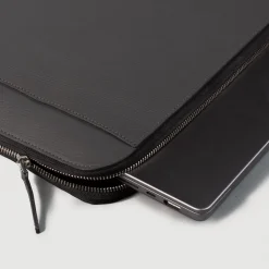 The Baxter Grey Leather Laptop Sleeve