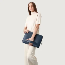 The Baxter Midnight Blue Leather Laptop Sleeve