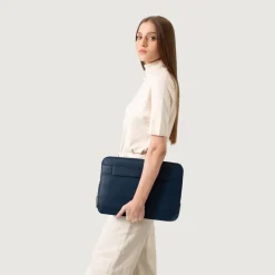 The Baxter Midnight Blue Leather Laptop Sleeve