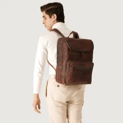 The Bedford Vintage Distressed Brown Leather Backpack