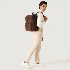 The Bedford Vintage Distressed Brown Leather Backpack