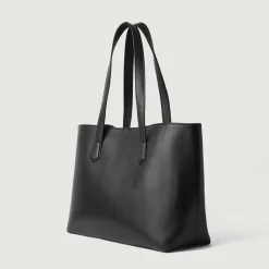 The Bianca Black Leather Tote Bag