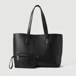 The Bianca Black Leather Tote Bag