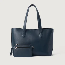 The Bianca Blue Leather Tote Bag