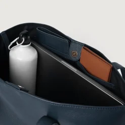 The Bianca Blue Leather Tote Bag