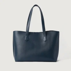 The Bianca Blue Leather Tote Bag