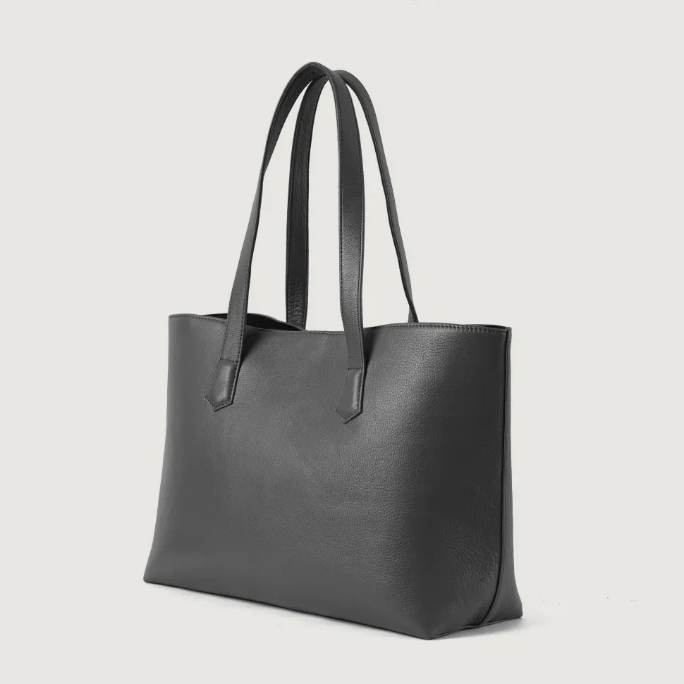 The Bianca Grey Leather Tote Bag