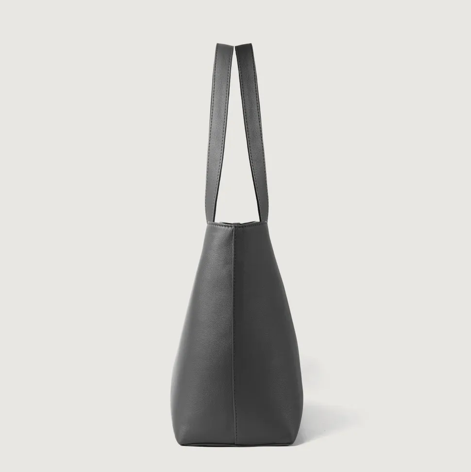 The Bianca Grey Leather Tote Bag