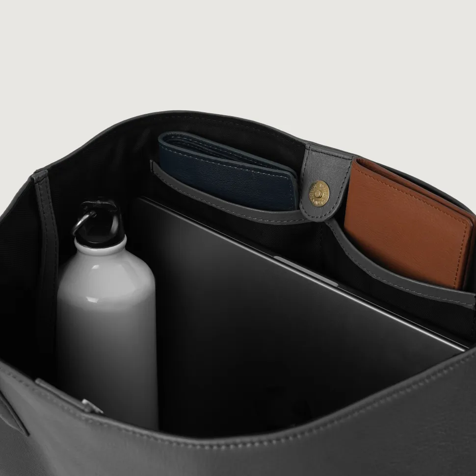 The Bianca Grey Leather Tote Bag