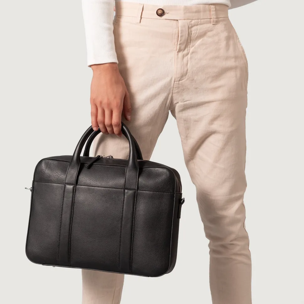 The Captain Black Leather Briefcase