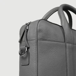 The Captain Grey Leather Briefcase