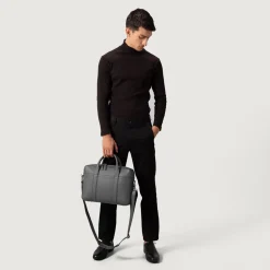 The Captain Grey Leather Briefcase