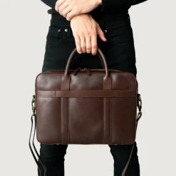 The Captain Vintage Brown Leather Briefcase