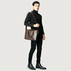 The Captain Vintage Brown Leather Briefcase