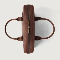 The Captain Vintage Distressed Brown Leather Briefcase