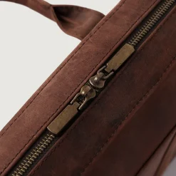 The Captain Vintage Distressed Brown Leather Briefcase
