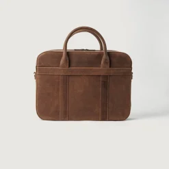 The Captain Vintage Tan Brown Leather Briefcase