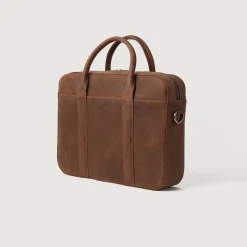 The Captain Vintage Tan Brown Leather Briefcase