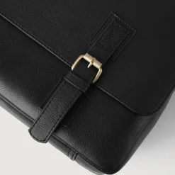The Cristoph Black Leather Messenger Bag
