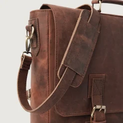 The Cristoph Vintage Distressed Brown Leather Messenger Bag