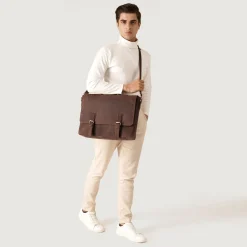 The Cristoph Vintage Distressed Brown Leather Messenger Bag