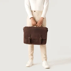 The Cristoph Vintage Distressed Brown Leather Messenger Bag