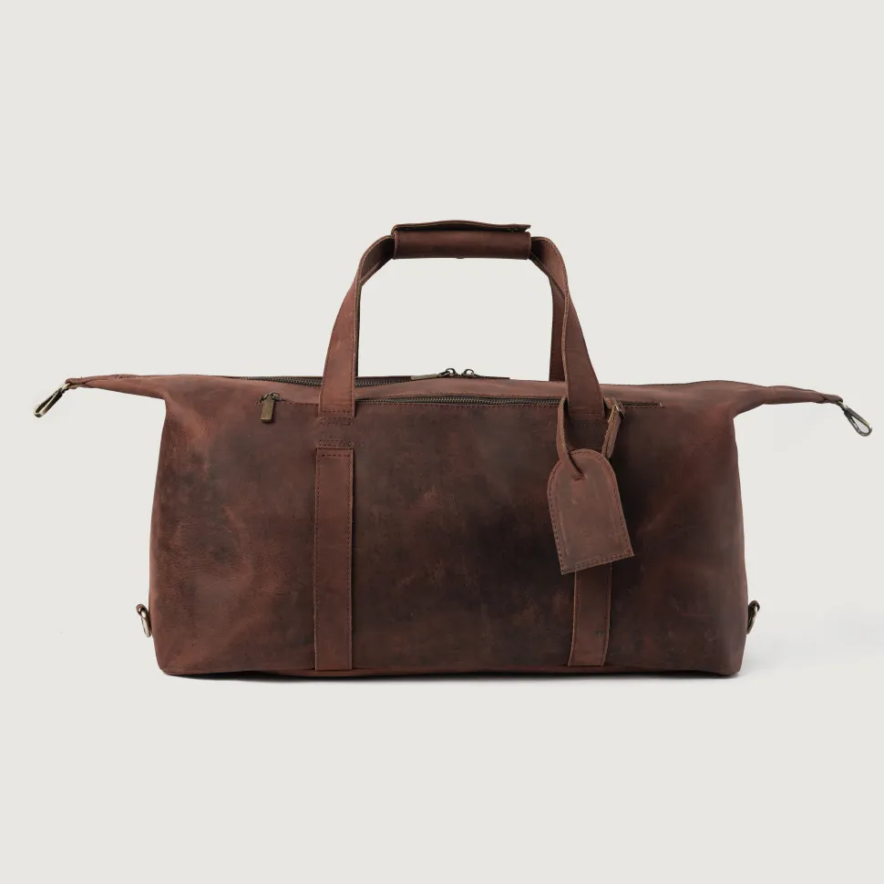 The Dale Duffle Vintage Distressed Brown Leather Duffle Bag