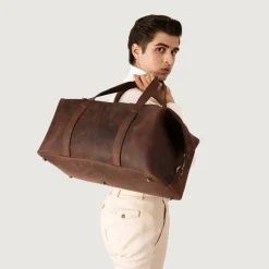 The Dale Duffle Vintage Distressed Brown Leather Duffle Bag