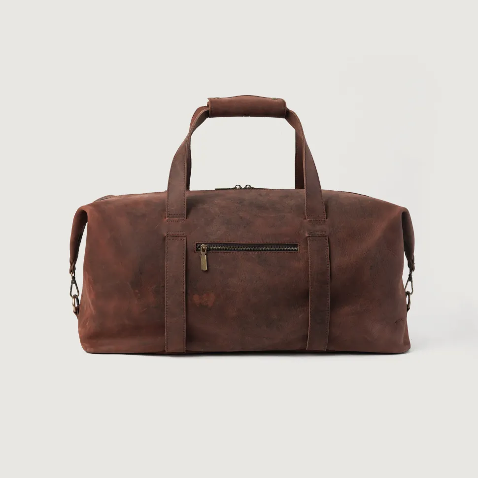 The Dale Duffle Vintage Distressed Brown Leather Duffle Bag