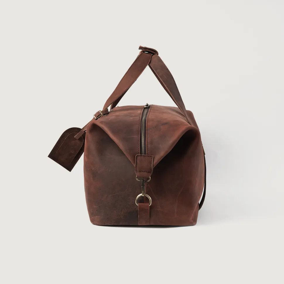 The Dale Duffle Vintage Distressed Brown Leather Duffle Bag