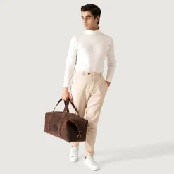 The Dale Duffle Vintage Distressed Brown Leather Duffle Bag