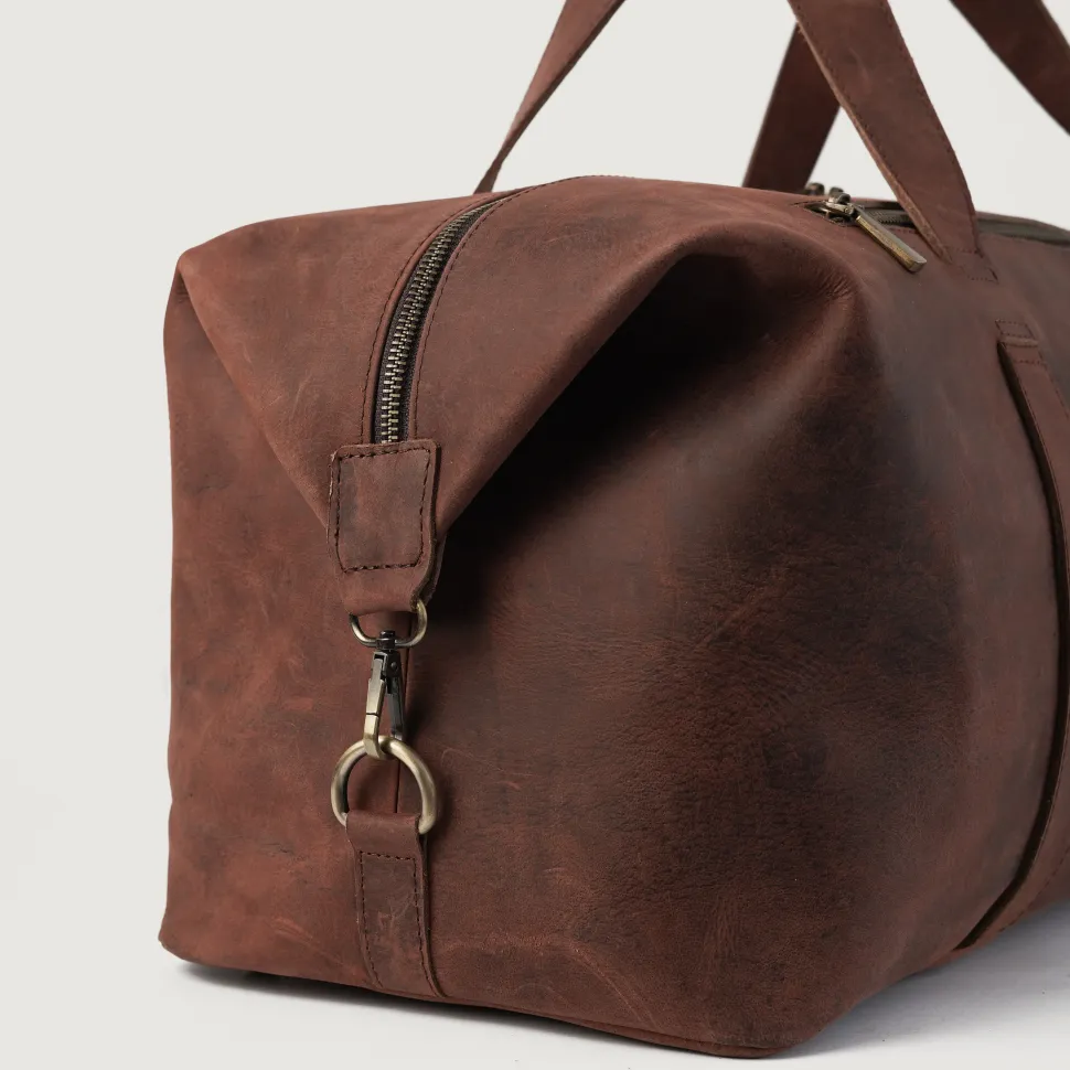 The Dale Duffle Vintage Distressed Brown Leather Duffle Bag