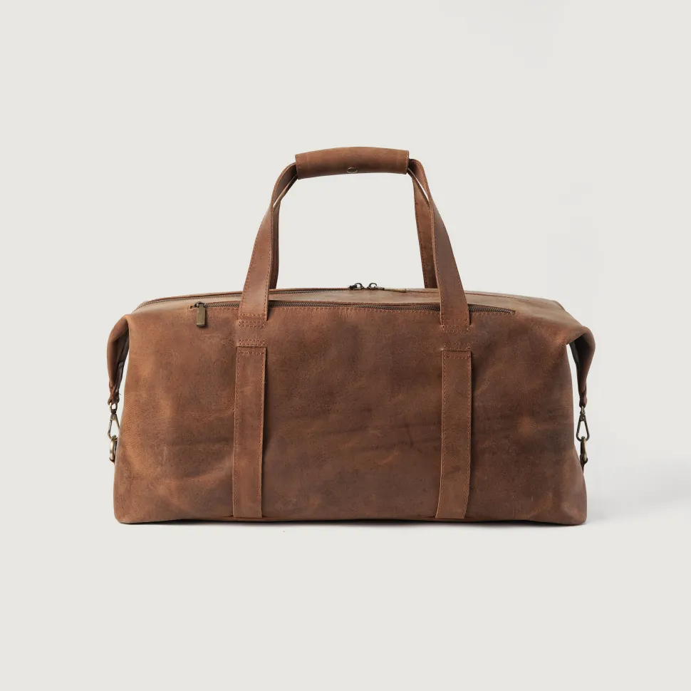 The Dale Vintage Tan Brown Leather Duffle Bag