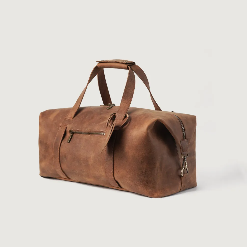 The Dale Vintage Tan Brown Leather Duffle Bag