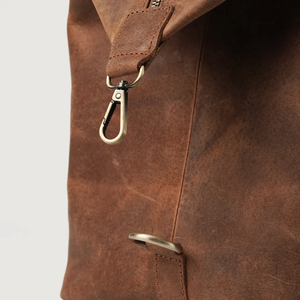 The Dale Vintage Tan Brown Leather Duffle Bag