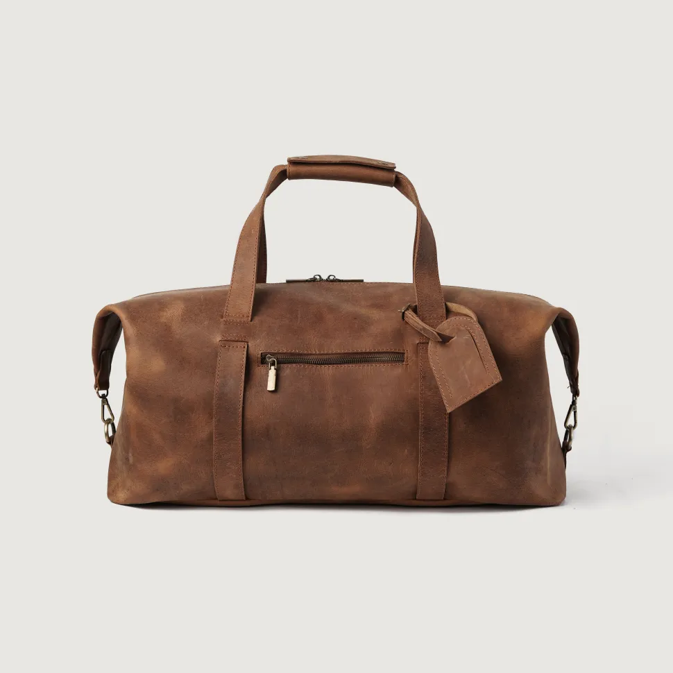 The Dale Vintage Tan Brown Leather Duffle Bag