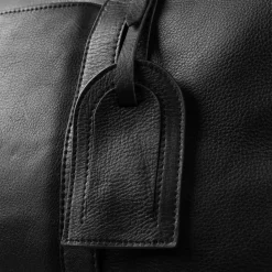The Darrio Black Leather Duffle Bag