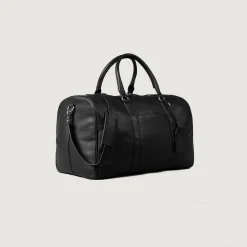 The Darrio Black Leather Duffle Bag