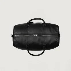 The Darrio Black Leather Duffle Bag