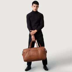 The Darrio Brown Leather Duffle Bag