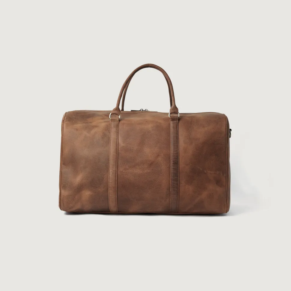 The Darrio Vintage Tan Brown Leather Duffle Bag