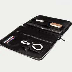 The Eclectic Black Leather Folio Organizer