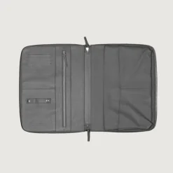 The Eclectic Grey Leather Folio Organizer