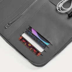 The Eclectic Grey Leather Folio Organizer