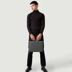 The Eclectic Grey Leather Folio Organizer