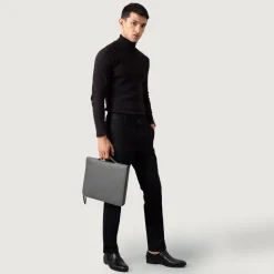 The Eclectic Grey Leather Folio Organizer