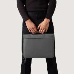 The Eclectic Grey Leather Folio Organizer