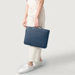 The Eclectic Midnight Blue Leather Folio Organizer